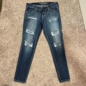 American Eagle ripped super low jegging